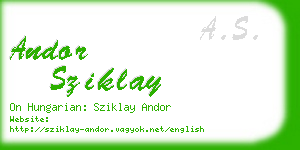 andor sziklay business card